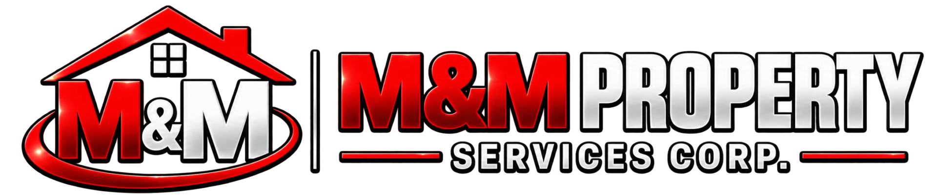 M&M Property Services Corp. red house logo