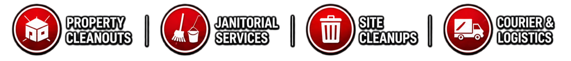 Property, janitorial, site, courier services icons
